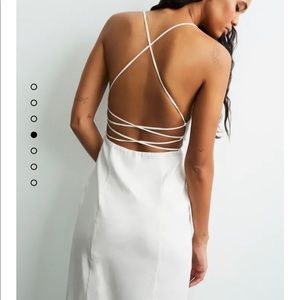 Zara white linen cross back dress bridal